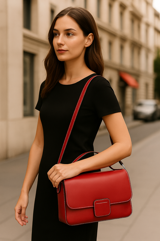 The UrbanSquare Classic Red Leather Satchel